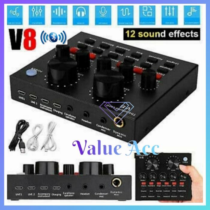 Sound Card V8 Mixer Soundcard V8 MIXER Audio USB External Soundcard