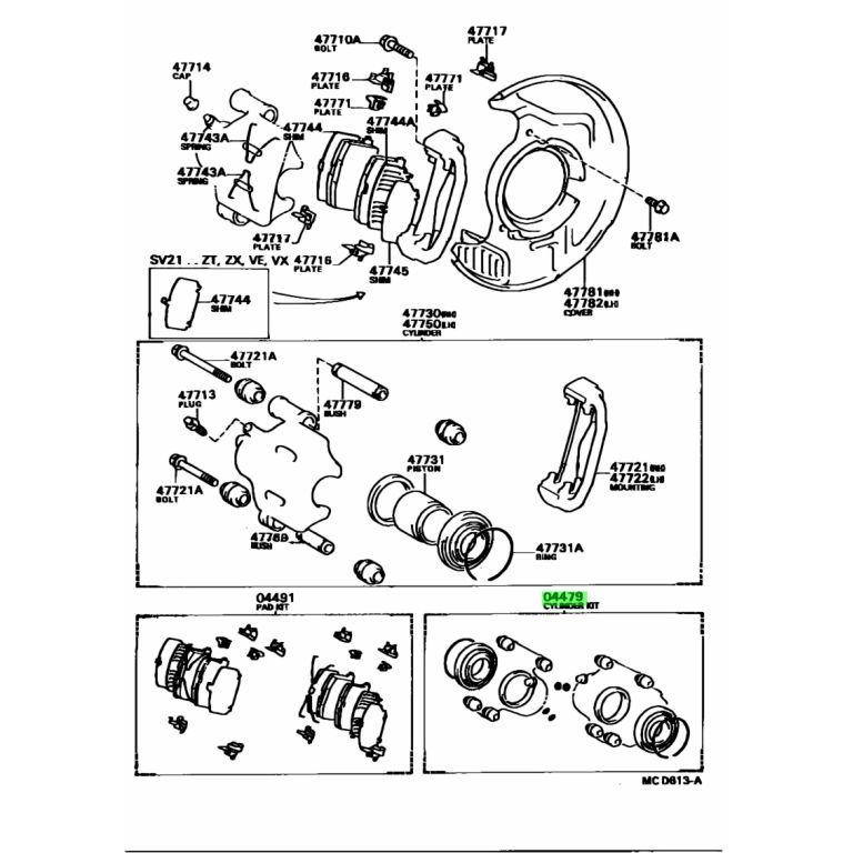 karet seal kaliper rem depan corona st171 04479-32xnx Best Quality