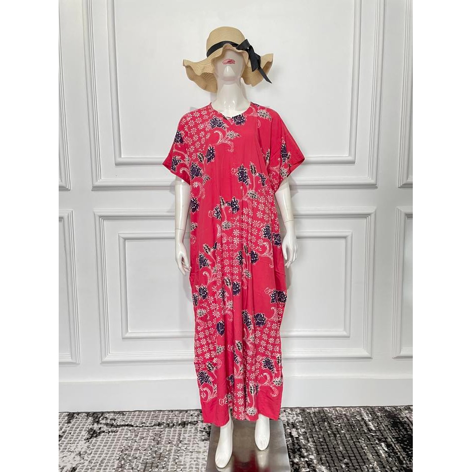 Longdress Lowo Batik Cap Premium Qonita Busui Daster Wanita Rayon Twill Bumil Panjang
