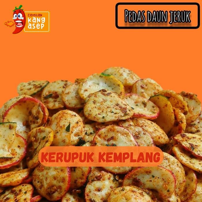 

Kerupuk Seblak Kemplang Kang Asep Rasa Pedas Daun Jeruk Kemasan 1Kg Camilan Cemilan Food Snack