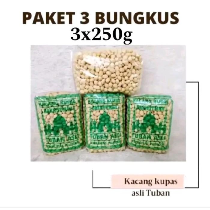 

Paket 3 Bungkus Kacang Kupas Kemasan -+ 250 Gram Camilan Food Snacks Mete Mede Cemilan