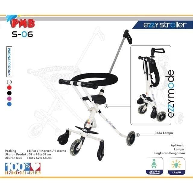 PMB S06 Ezzy Simple Baby Stroller Mini Trike Kursi Dorong Bayi Roda 5