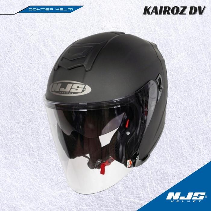 Njs Kairoz Kairos Double Visor Solid - Helm Half Face