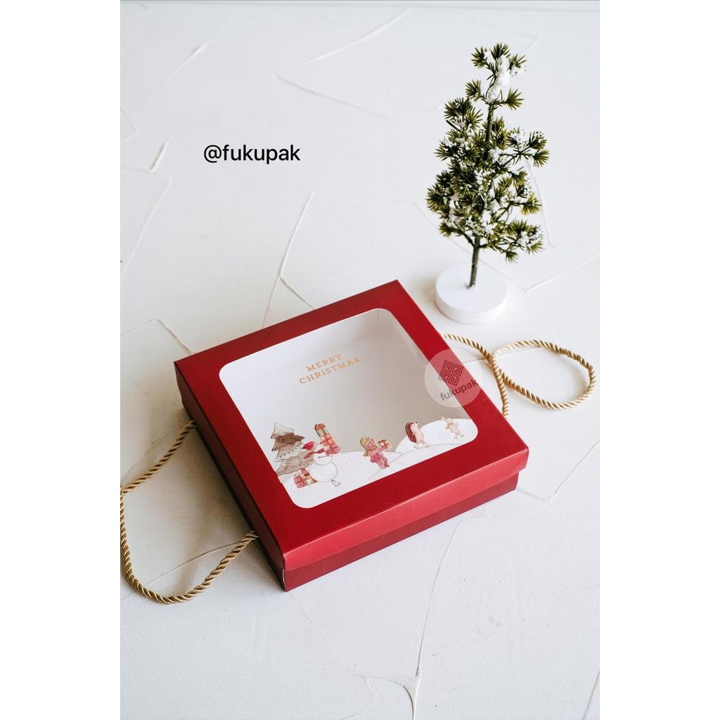 Dus Natal 20x20 (10pcs) kotak hamper christmas cake box dus kue jinjing *