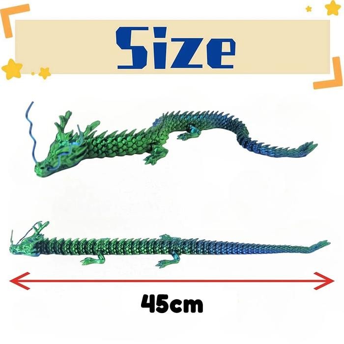 Vixplorn Ornamen Naga Batu Permata Kristal/Model Naga Cina/Ornamen Patung Cetak 3D/Mainan Action