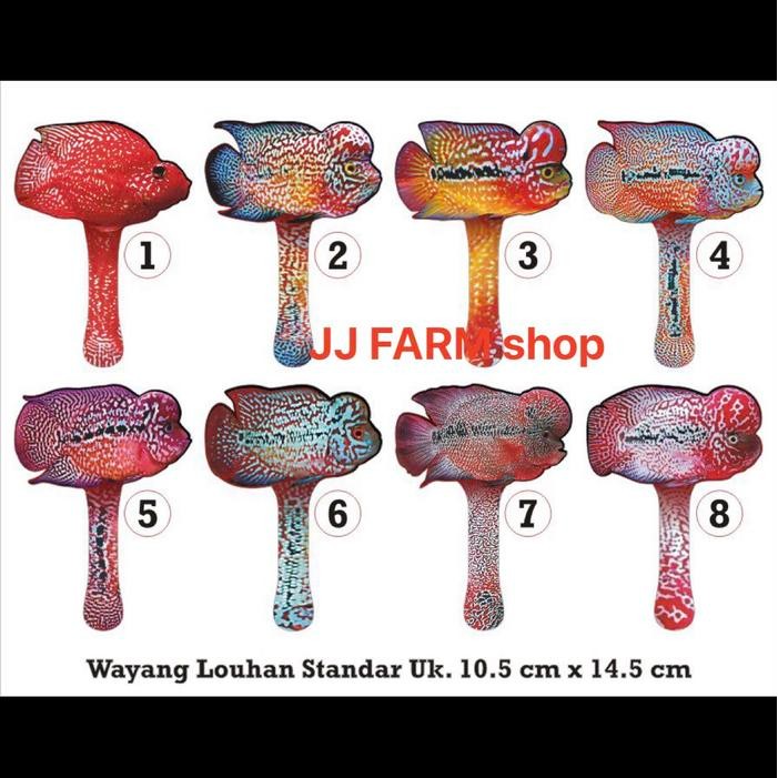 Wayang ikan louhan full aclyric stick full kuat ukuran besar *