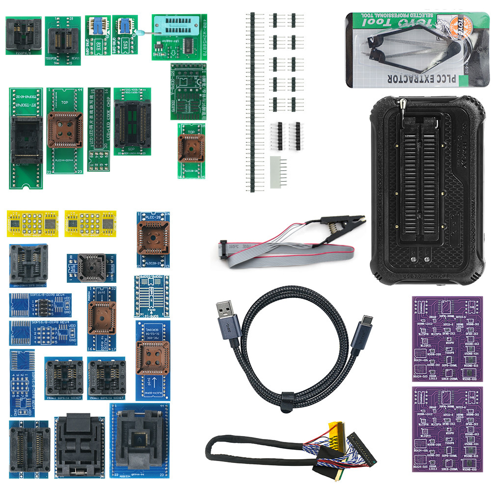

XGECU T76 USB 3.0 Universal Programmer with 35 Adapters support EEPROM NOR NAND EMMC MCU GAL Minpro