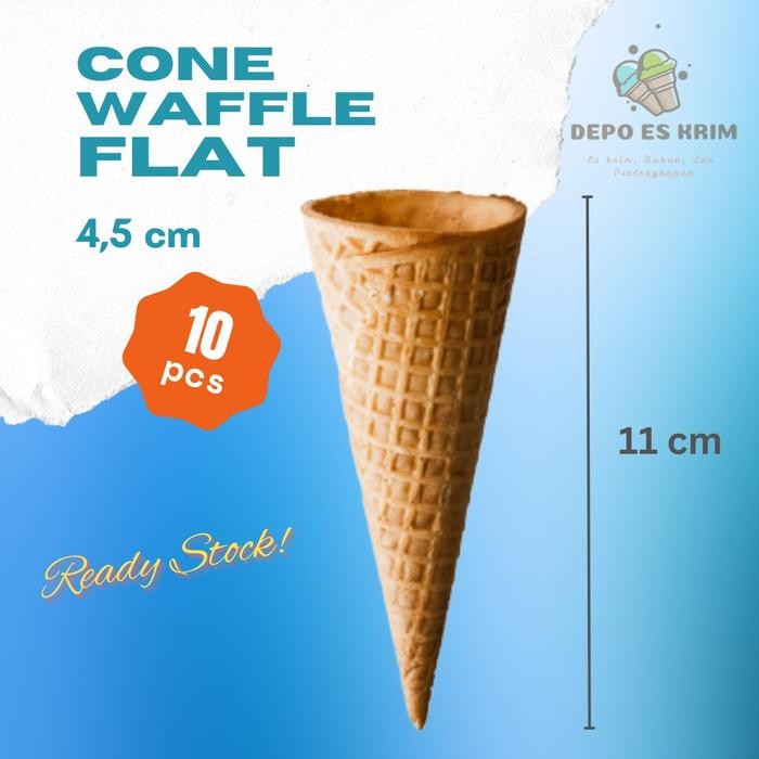Flat Sugar Rolled Cone Waffle Ice Cream Wafer Kerucut Besar