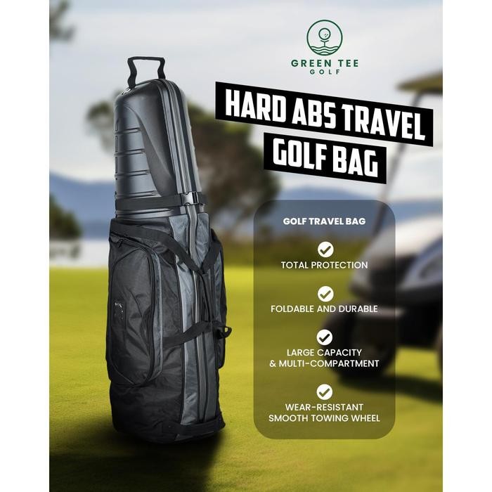 Green Tee Golf Travel Bag Hardshell Case Cover ABS Tas Travel Golf