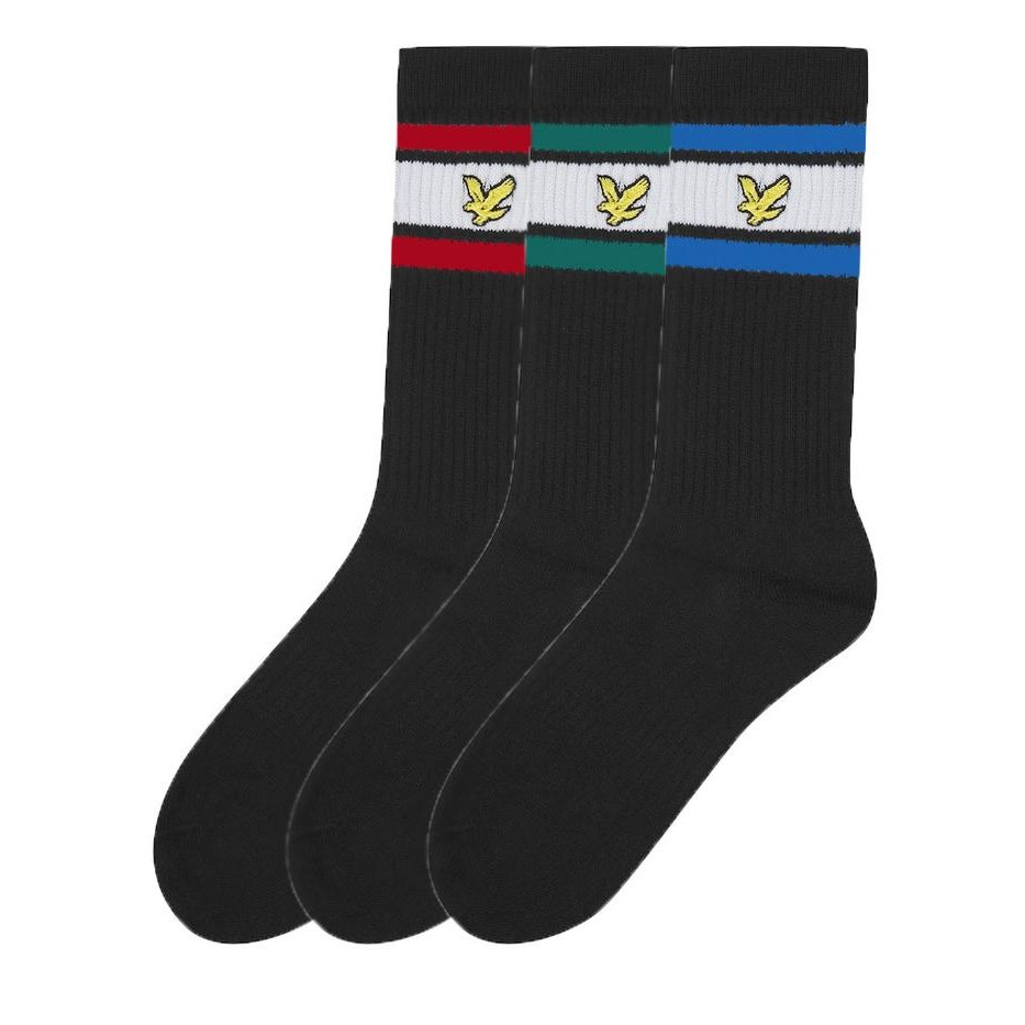 Lyle & Scott Black Auto Stripe Sock Original