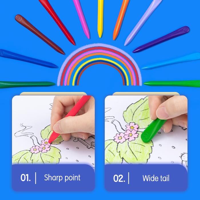 

Deli Krayon Plastik / Plastic Crayon 48 Colors Hm715