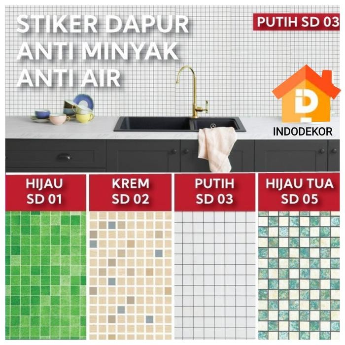 Wallpaper Dinding - Wallsticker Dapur / Kamar Mandir Anti Minyak - Air
