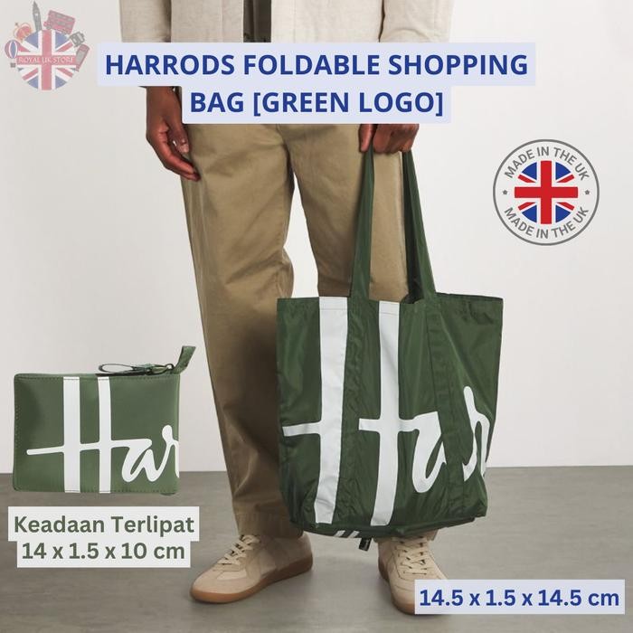 Sale Harrods Foldable Shopping Bag (Logo) -100% Original Uk-