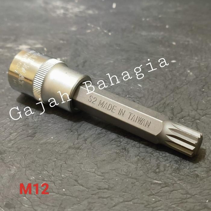 Kunci sok bintang Spline Bit M12 Buka Silinder Head all new Avanza