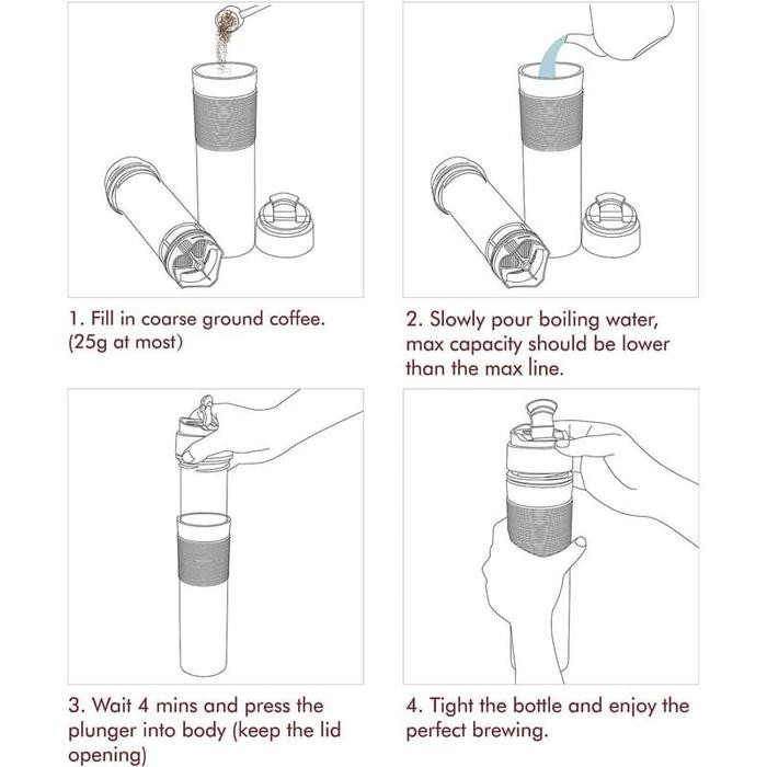 Coffee Tumbler French Press Gelas Kopi Portable Tumbler Coffee Maker