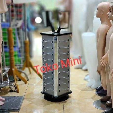 DISPLAY RAK PAJANGAN KACAMATA MEJA 4 SISI ISI 36 PC PUTAR BADAN KOTAK