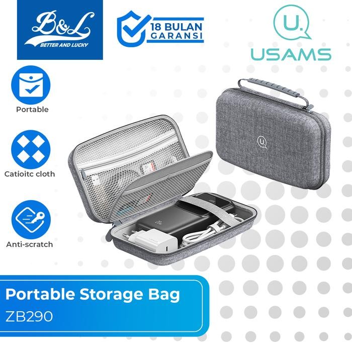 Usams Zb290 Portable Storage Bag Tas Powerbank Charger Kabel