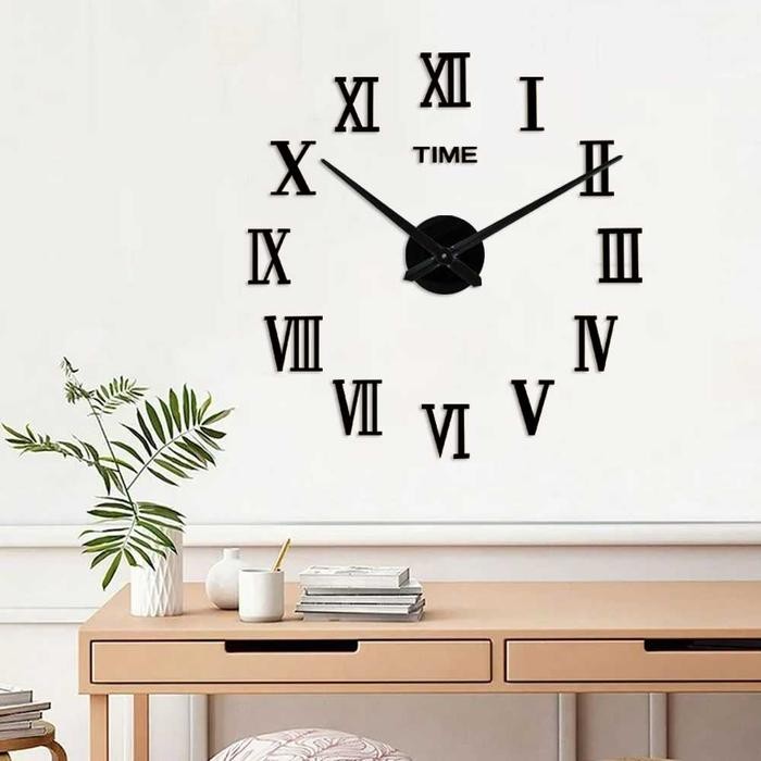 Jam Dinding DIY Tempel Tembok Ukuran Besar Angka Romawi DIY-106