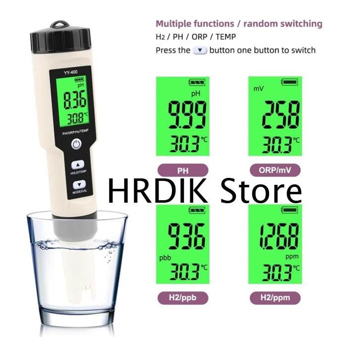 Yy400 Hydrogen Ph Orp Temp Water Tester 4 In1 Meter H2 Yy-400 Hidrogen