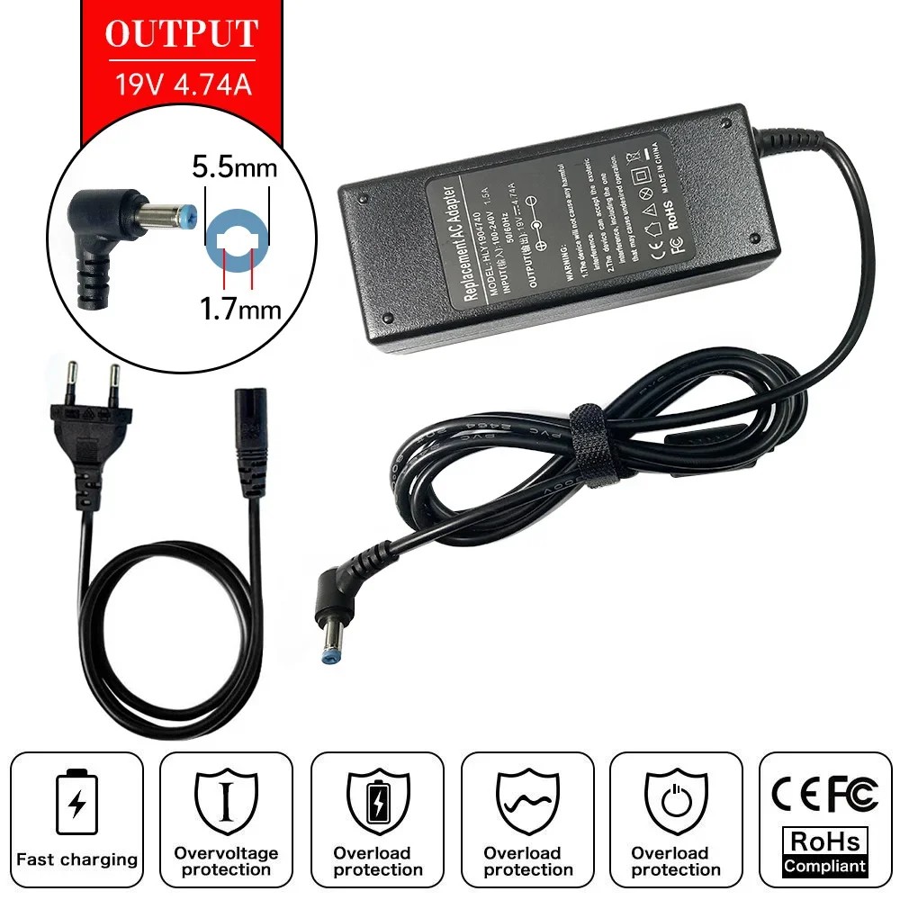 19V 4.74A Laptop Ac Adapter Charger For Acer Aspire 7741ZG 7745 7745G 7745Z 7750 7750Z 8530 8540 873