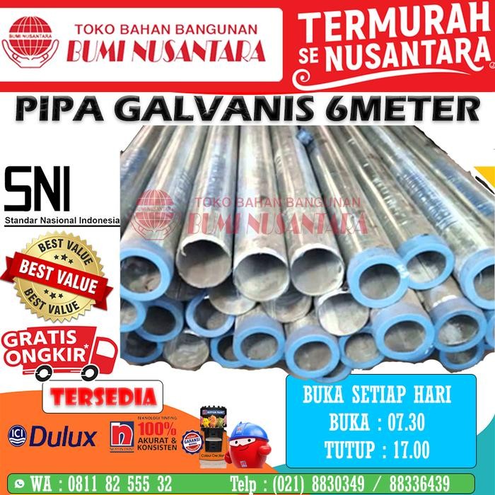 PIPA GALVANIS MEDIUM SEMUA UKURAN PIPA BESI GALVANIS 1/2" *