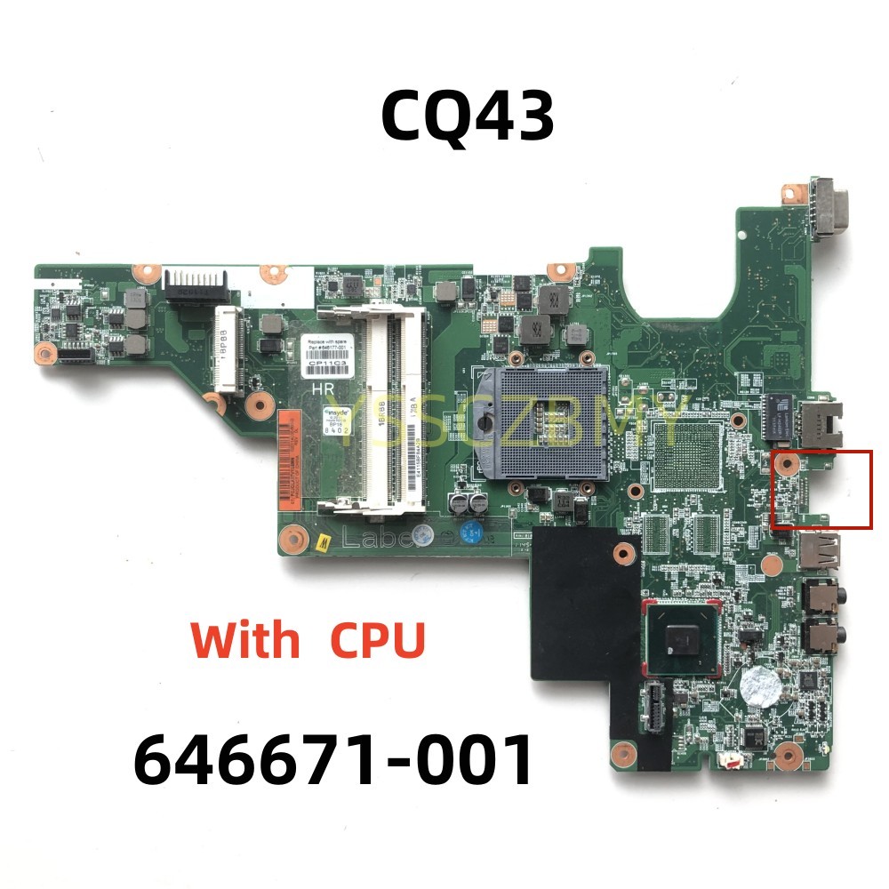 Laptop motherboard For HP CQ43 CQ57 430 431 435 630 635 CQ43 Mainboard 646177-001 646177-501 HM65 Wi
