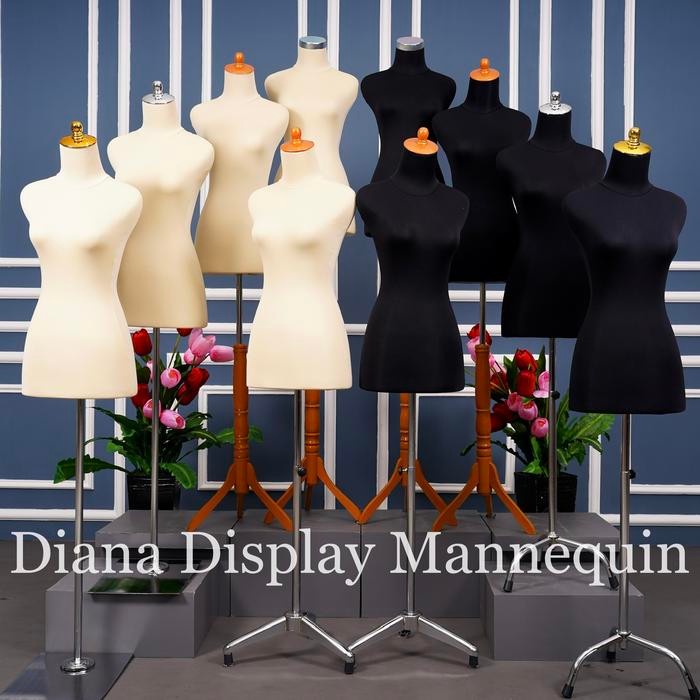 Manekin Dm Wanita Dewasa Plastik Lapis Baju Busa + Kaki Kayu / Kaki Besi - Patung Baju Wanita Dewasa