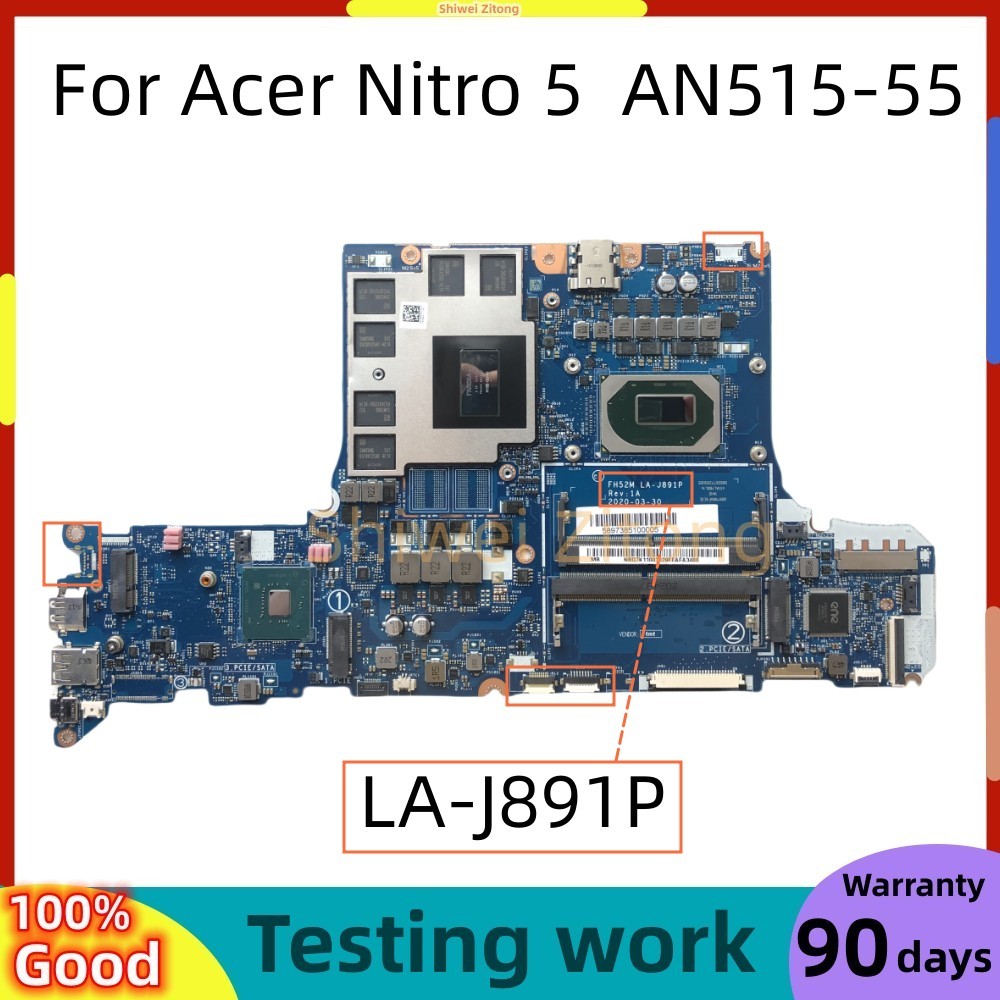 For Acer Nitro 5 AN515-52 AN515-55 Laptop Motherboard with I5 17 10TH CPU GTX1660TI RTX2060 6GB GPU 
