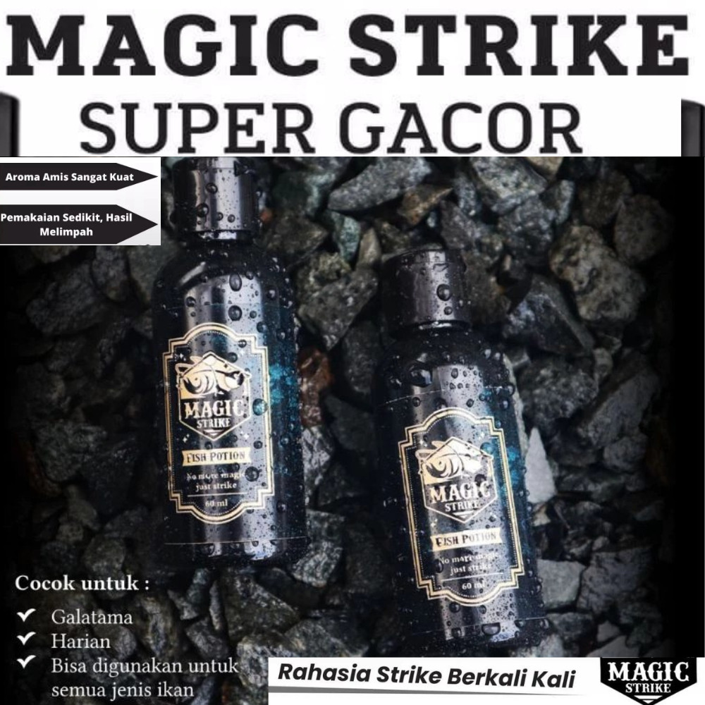 

Essen Semua jenis ikan Magic Strike 60 ml Esen ikan mas, bawal, Lele, Patin, Tombro, Nila, Mujair,