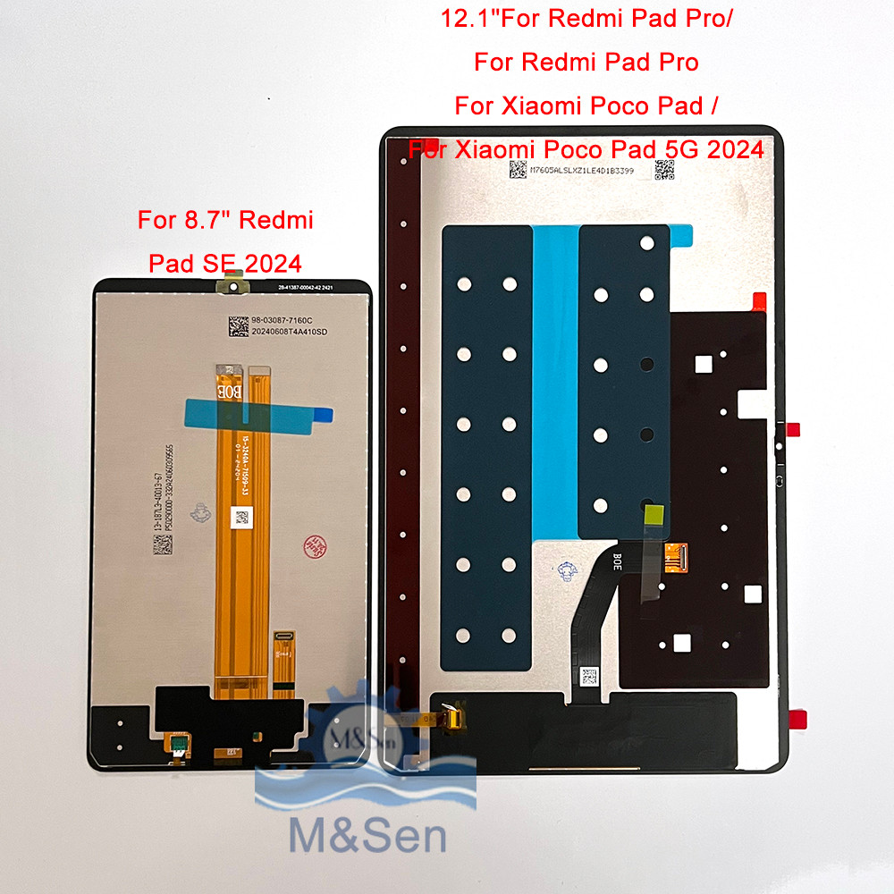 Original 8.7" For Xiaomi Redmi Pad SE 8.7 2024 LCD Display Screen For 12.1" Redmi Pad Pro 5G 2024 Fo