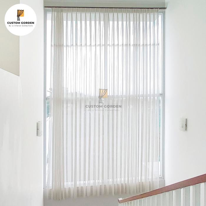 Vitrase Polos Minimalis Pelapis Gorden Voile Kain Putih transparan -CG