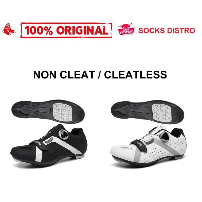 Sepatu Sepeda Non Cleat Cleatless Pedal Plat Mtb Road Bike