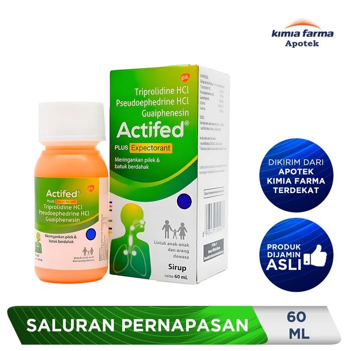 Actifed Plus Expectorant Sirup 60 ml / Obat Batuk Berdahak & Pilek / Kimia Farma
