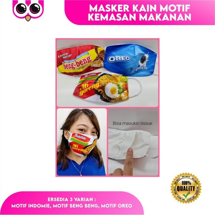 

MASKER KAIN MOTIF KEMASAN MAKANAN / MASKER INDOMIE VIRAL FACE MASK