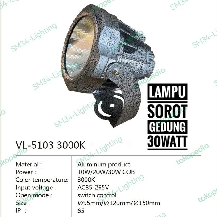 Kap Sorot Cree 20w LED Lampu Tembak Gedung Spot Taman Outdoor IP66 25w 20Derajat Sorot