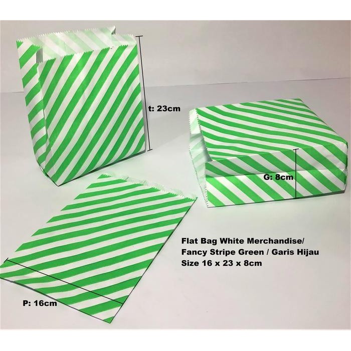 

Paperbag Flat Kantong Kertas Warna Hijau Garis (L) Souvenir