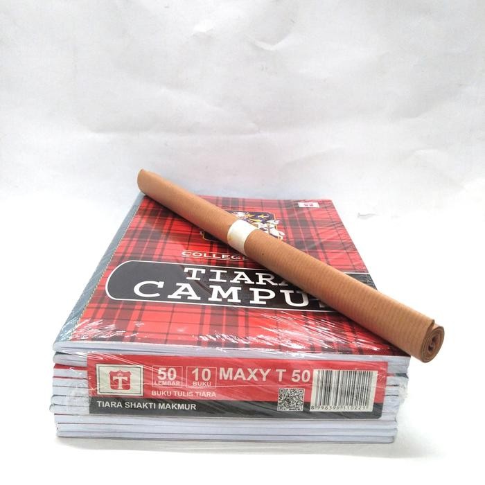 

Buku Tulis Tiara Maxi Campus 50 Lembar + Free Sampul Cokelat