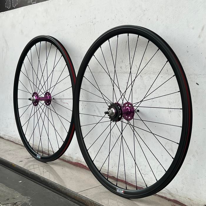Wheelset 700C Fixie Doltrap Vuelta Taiwan Hitam Bearing Alloy 3Cm New