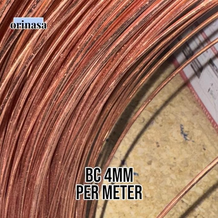 Kabel BC Grounding Anti Petir Full Kawat Tembaga 4mm 4 mm Eceran Meteran *