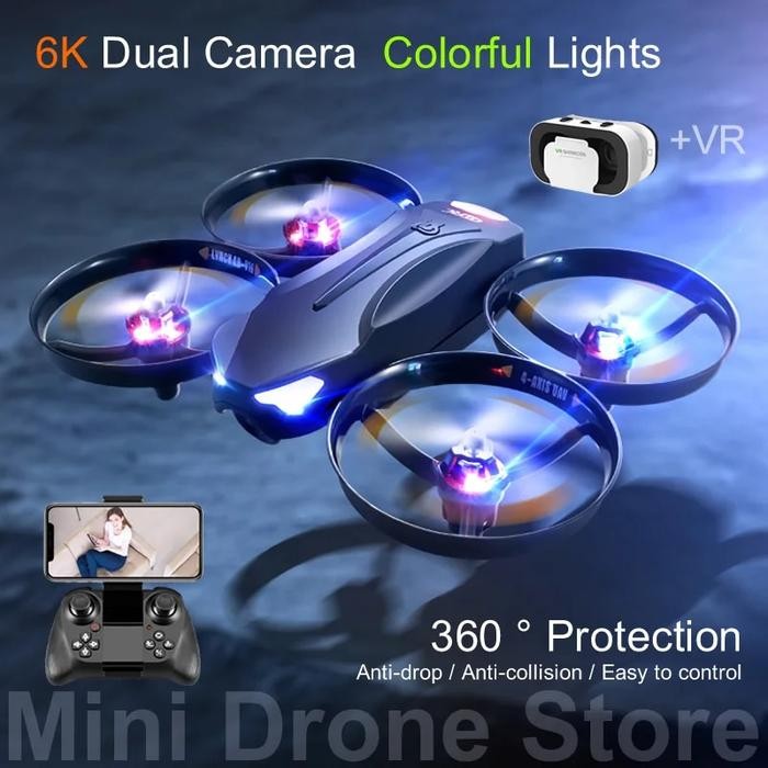 V16 Colorful LED RC Helicopters Toy Gifts 360° Full Containment