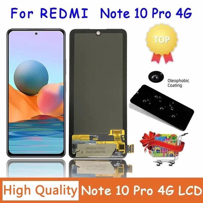 6.67" AMOLED For Xiaomi Redmi Note 10 Pro Display LCD Touch Screen with Frame For Redmi Note10Pro M2