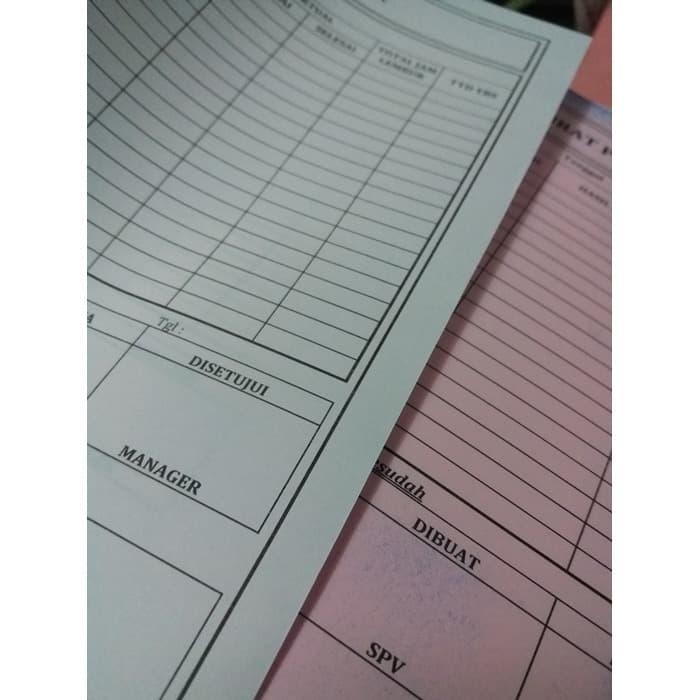 

Custom Cetak Nota Kertas NCR ukuran Folio, NCR 2 Rangkap Tanpa Karbon