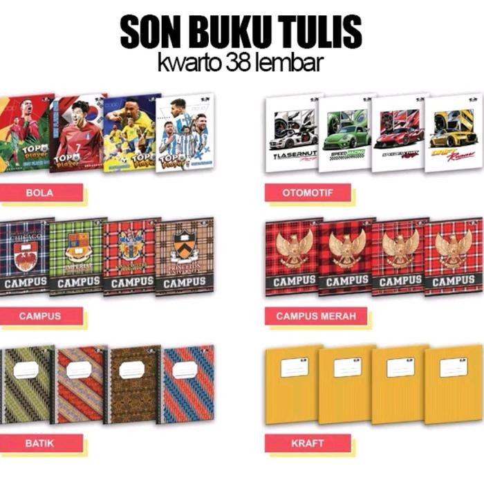 

BUKU TULIS SON 38 LEMBAR ISI 10 PCS