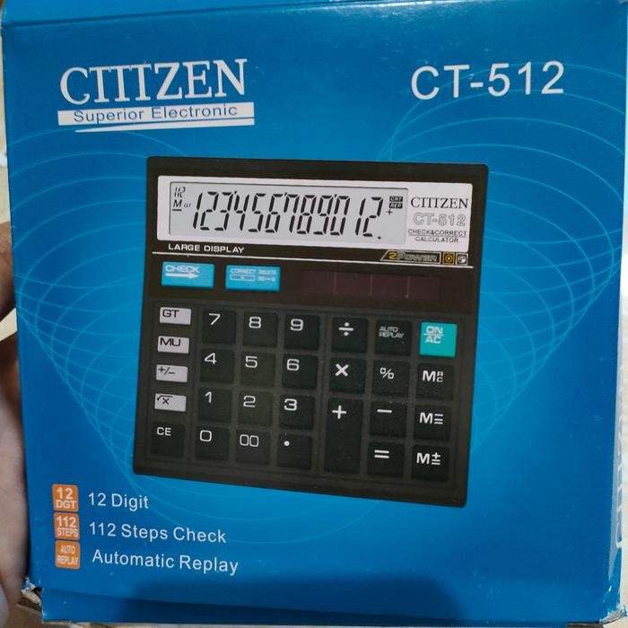 

Kalkulator 12 Digit Calculator Alat Hitung Citizen Type CT512