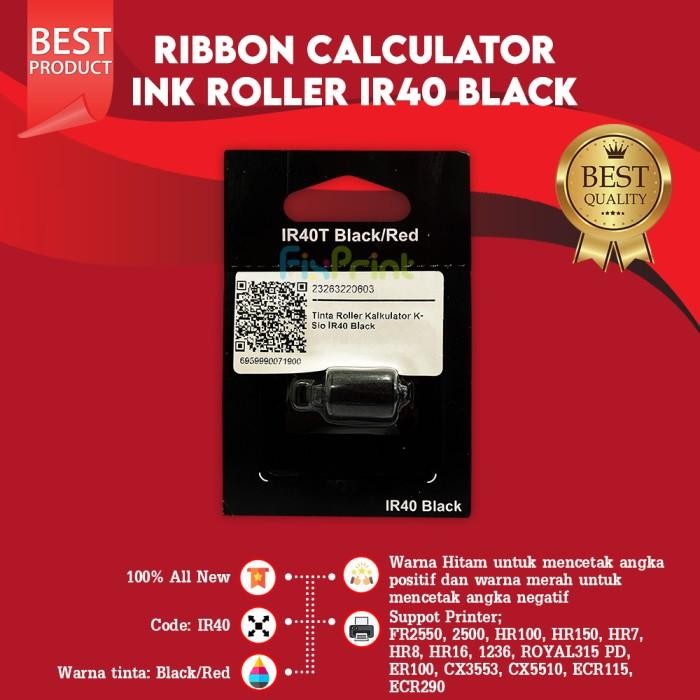

Tinta Black Kalkulator IR-40 HR100, Ribbon Calculator Roller Ink IR-40