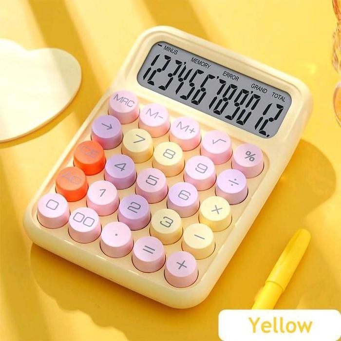 

(PE 817M) Kalkulator Calculator Keyboard Boba Dot Fancy Warna Soft Pastel 12 digit merk Perisai
