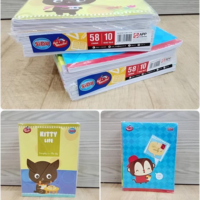 

10pcs Buku Tulis SIDU 58 Lembar / Buku Tulis Sinar Dunia 58 Lembar isi 10pcs per Pack Kertas Paper