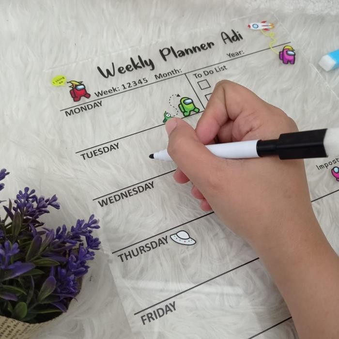 

acrylic weekly planner custom