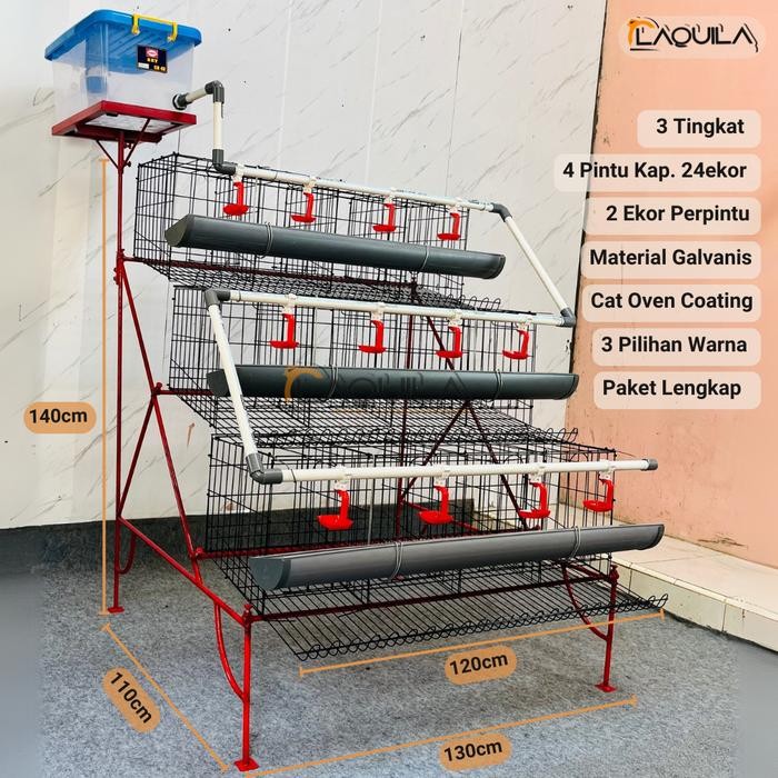 Paket Kandang Ayam Petelur Fullset Aksesoris Lengkap Rumahan Modern 3 Tingkat