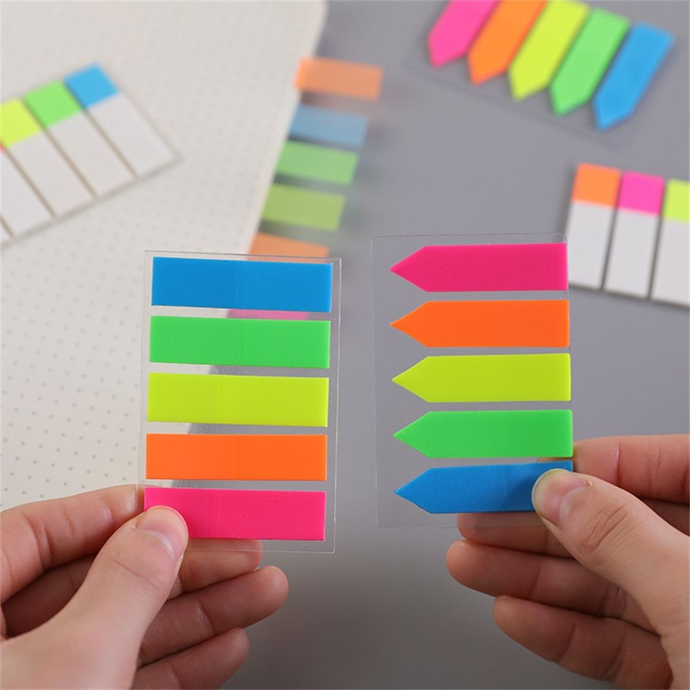

100 Sheets Memo Flags Memo Sticker Paper Bookmark Marker Sticker Fluorescent Memo Pad Colored Memo